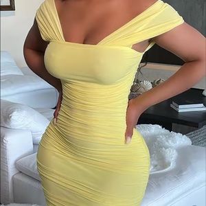 Canary yellow sheet like dress